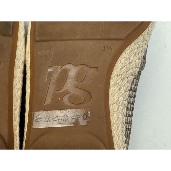 Paul Green Layla Espadrille Flats Women 3.5 US 6 EUC Textured Leather Beige Gray - Picture 14 of 15